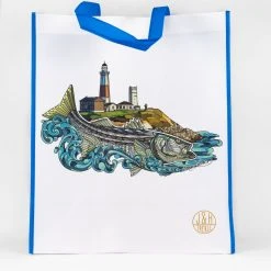 Coolers J&H Tackle Montauk Lighthouse Reusable Shopping Bag
