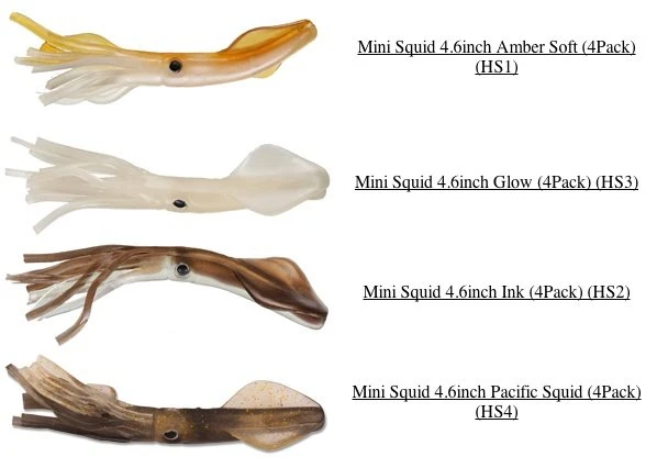 Soft Plastics Hogy 4.6 Inch Mini Squid (4 Pack)